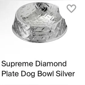小物 Supreme Diamond Plate Dog Bowl Silver Supreme Diamond Plate Dog Bowl Silver SS23 – UniqueHype